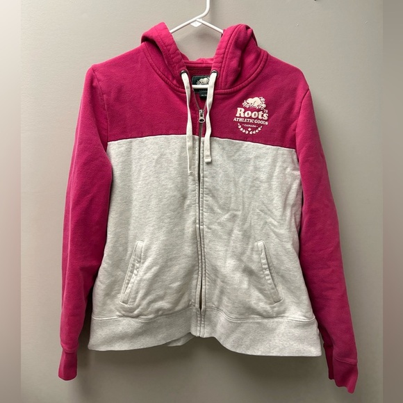 Roots Tops - Roots‎ Pink and Light Grey Zip Up Hoodie